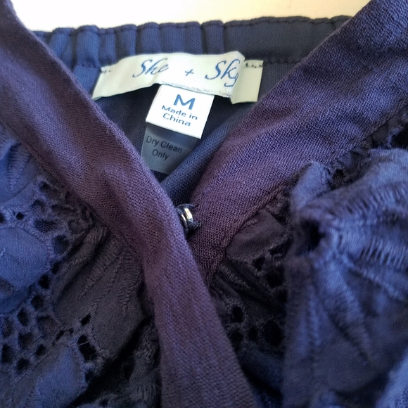 She+Sky Summer Sun Dress Lace Ruffles Purple - Picture 9 of 10